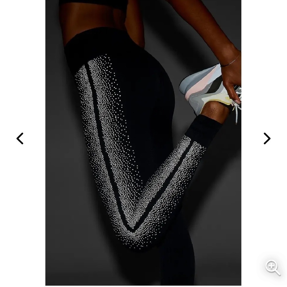 Reflective Legging Fabletics High-Waisted Sculptknit Black Silver Size Small - Picture 4 of 17